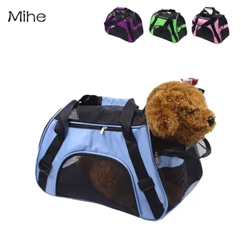 

Mihe Hollow-out Portable Breathable Waterproof Pet Handbag Light Blue Color Size L Pet Bag Breathable for Dog Pet Backpack
