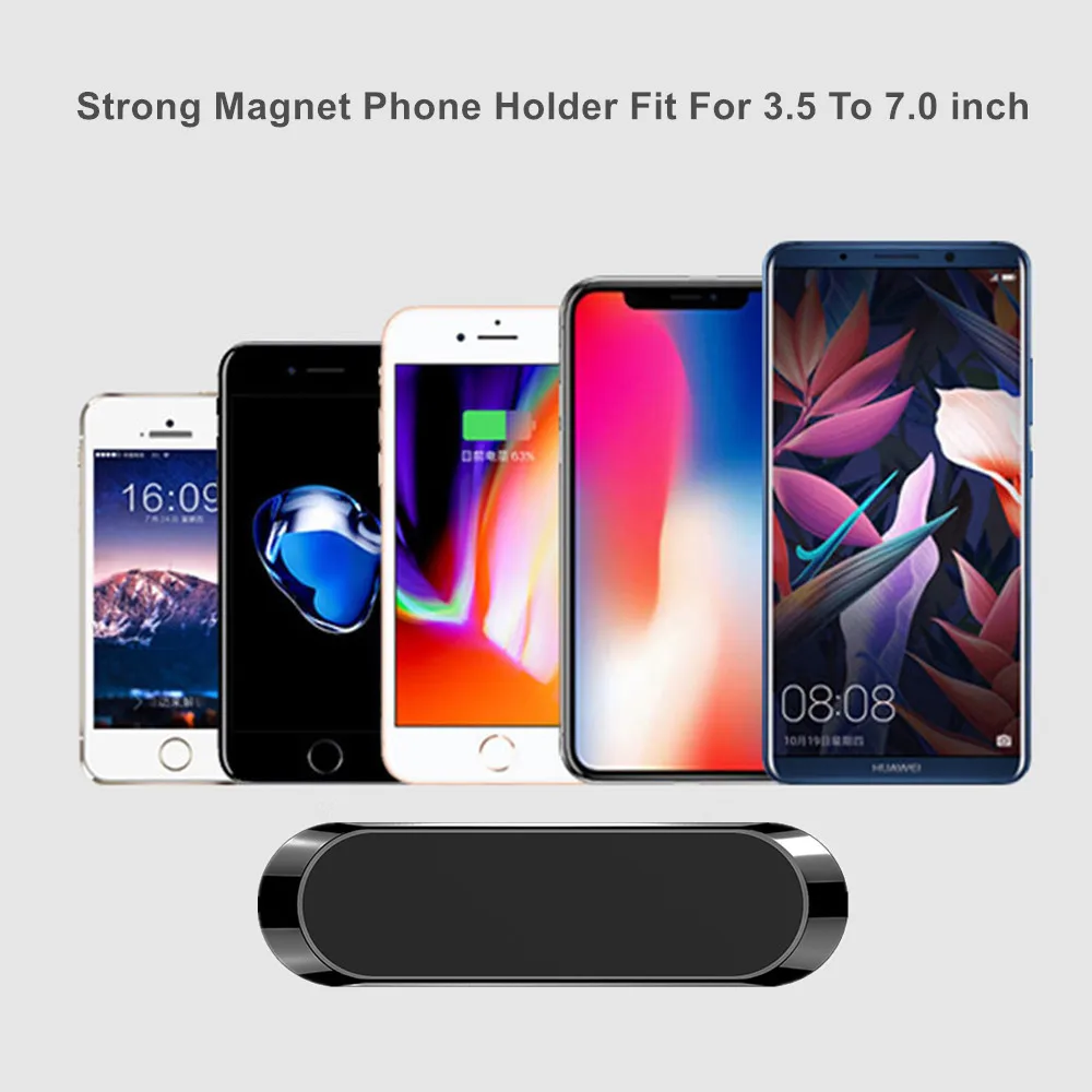 Мини в форме полосы магнитный автомобильный держатель для телефона крепление для iPhone 11 Универсальный 3,5 до 7,0 дюймовая панель настенный держатель для мобильного телефона
