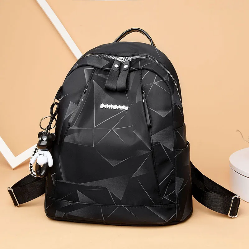 

WOMEN'S Backpack Korean-style Simple Nylon Cloth Large Bag College Style Large-Volume Schoolbag Versatile Backpack