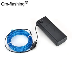 3 5M 2AA Battery Powered EL Wire Tube Rope Flexible Neon Cold Light Glow LED Strip Car Party Wedding Decoration With Controller