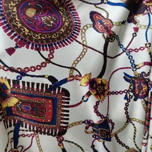 Этническая атласная креповая глянцевая ткань в стиле ретро для платья пижамы Материал Шармез DIY ткань лента ткань