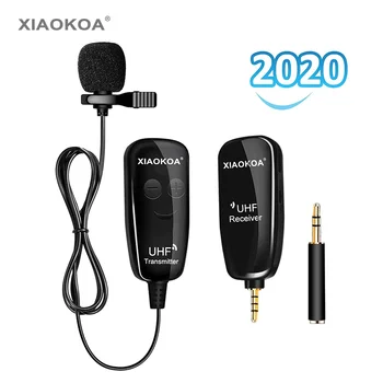 

XIAOKOA UHF Lavalier Lapel Wireless Microphone Recording Vlog Youtube Live Interview for Iphone Ipad PC Android DSLR microphone