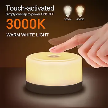 

Touch LED Night Light Dimming Light Portable Cabinet Light Rechargeable Pat Light Bedroom Energy Saving Light for Child Bedside