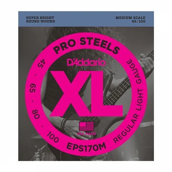 

Eps170m prosteels string kit for bass guitar, light, 45-100, medium scale, D'Addario