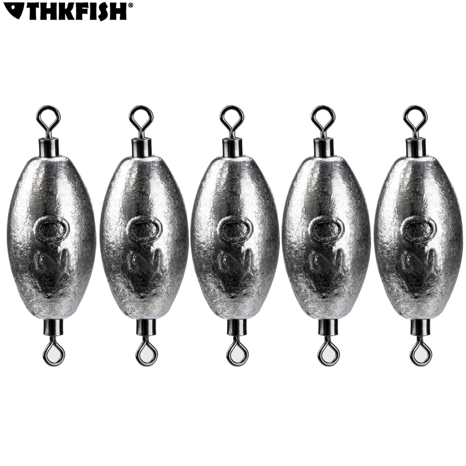 

THKFISH 5g 10g 20g 30g 40g Lead Weight Fishing Sinker Oval Shape Fishing Weights Sinkers Fishing Tackle Accessories