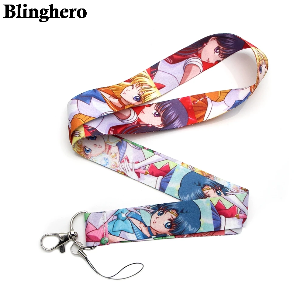 Sailor Moon ремешок на шею для ключей, ID карты, мобильного телефона, ремни, USB держатель для бейджа, сделай сам, ремешок на шею, висячий канат, Lanyards, 1 шт