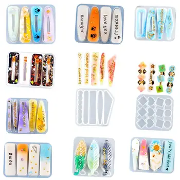 

45pcs Barrette Hairpin Silicone Mold Making Hair Stick Mould Jewelry Pendant Resin Craft Bobby Pin DIY Handmade Silicone Molds