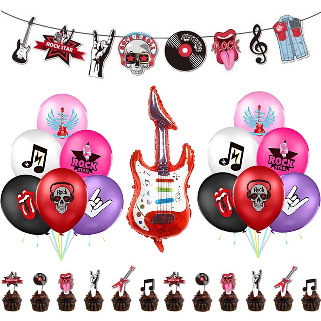 1set Anime Five Night Fred Balloons FNAF Balloon Banner Flag Cake Topper  Game Toy Fazbear Foxy Bonnie Happy Birthday Party Decor