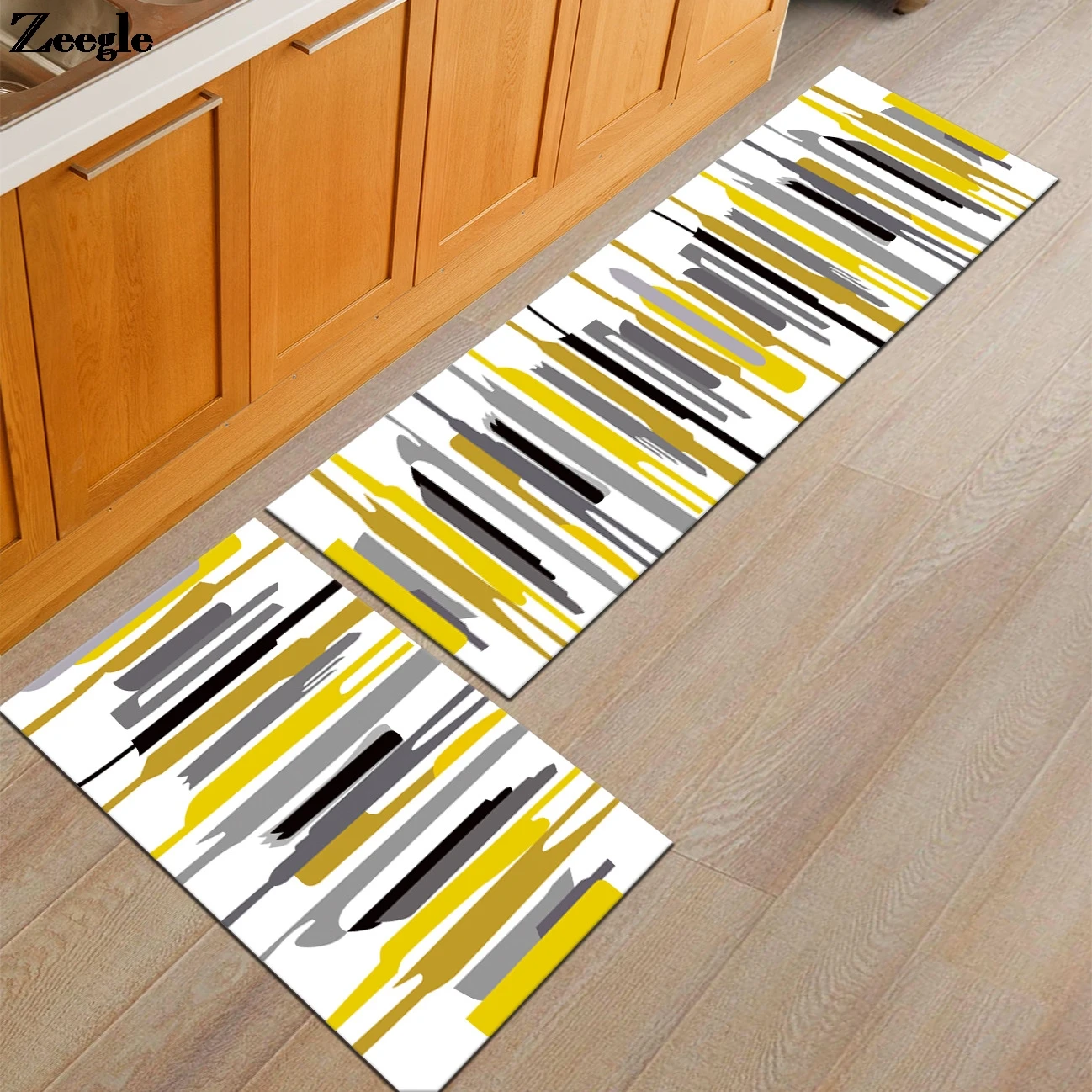Zeegle Doormat Carpet Kitchen Floor Mat Bedroom Bedside Mats Absorbent Bathroom Mats Flannel Area Rug Doormat Kitchen Carpet