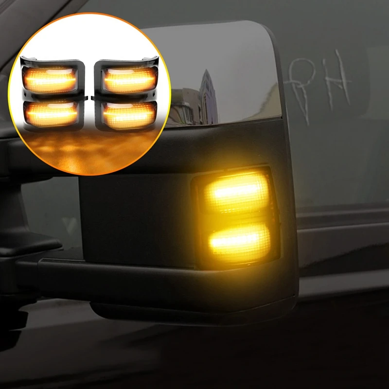 DHBH-2Pcs светодиодный зеркало заднего вида указатель поворота бокового зеркала огни для Ford F150 F250 F350 F450 F550 авто-Стайлинг аксессуар