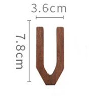 Black Walnut Wall English Alphabet Numbers Combination House Cafe Bar DIY Adhesive Wooden Decoration Letters Numbes V