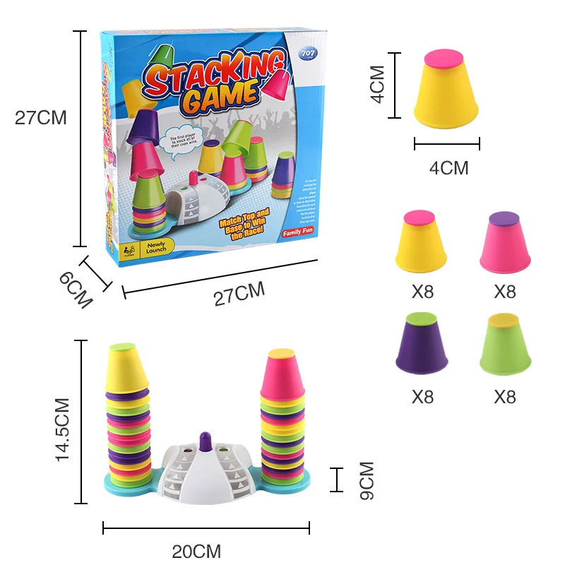 Stacking Toys Folding Cup Stracking Game Set Hand-speed Competitive Competition Interaction Educational Play Toys Speed Training