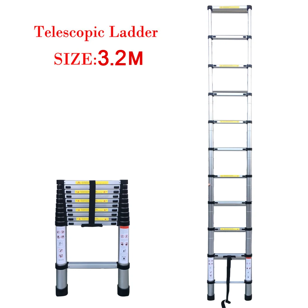 10,50 футов(3,2 м) Бытовая складная лестница из алюминиевого сплава 11 ступеней выдвижные лестницы телескопические выдвижные лестницы