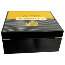 Cohiba Высококачественная желтая и черная сигарета, сигарета, кедр, деревянный ящик, Humidor, коробка для сигар, держатель W/Humidier, гигрометр, Humidor