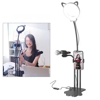 

5 in 1 Makeup Tools Folding LED Light Live Streaming Makeup Lamp Adjustable Desktop Light Black Home Lamp Beauty Makeup Lamp
