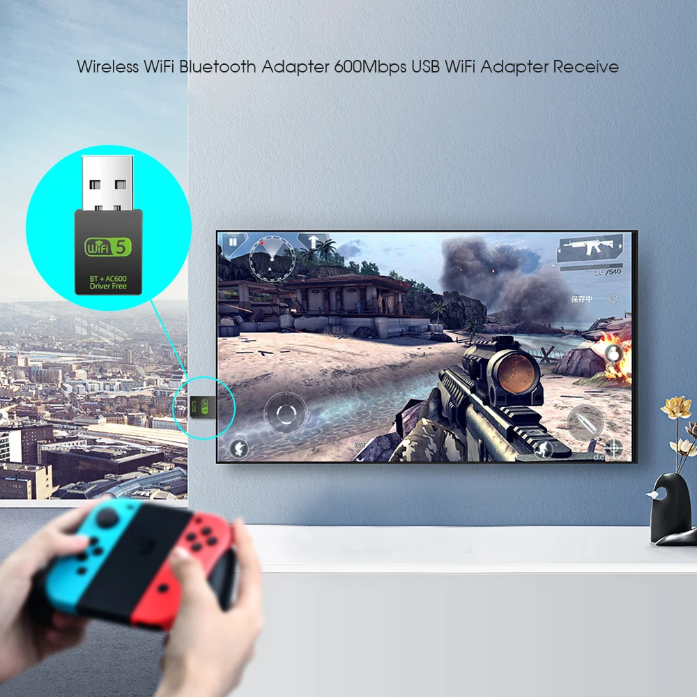USB Wi Fi адаптер 600 Мбит/с 2 4 ГГц Bluetooth|Сетевые карты| |