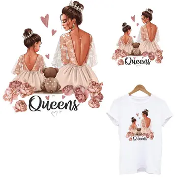 

Ross Queens Path Iron-on Transfers For Clothing Mom&Daughter Patches Sticker On Clothes DIY Lovely Heat Transfer Appliqued