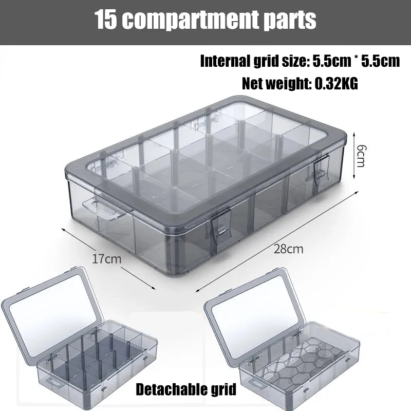 Organizer 9-24 Grids Adjustable Storage Container Compartment Plastic Storage Box Component Screw Holder Case Display Container tool chest with tools Tool Storage Items