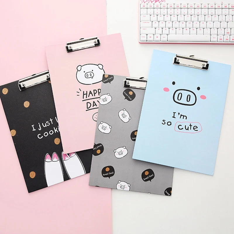 

Cute Pig A4 Pad Plate Clipboards Writing Board Clamp Paper File Organize Hard Folder Clip Boards Hanging Workshop Office 31*22