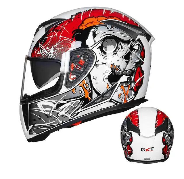 GXT, новинка, настоящие шлемы для лица, зимние, теплые, двойной козырек, гоночный мотоциклетный шлем, КАСКО, модульный, мотоциклетный шлем - Цвет: 1