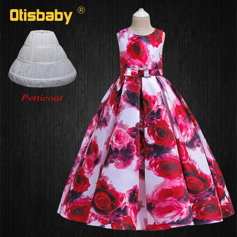 

Rose Children's Party Dresses for Teenagers Bridesmaids Kids Elegant Wedding Dress Girls First Communion Dresses Age 10 11 12 13