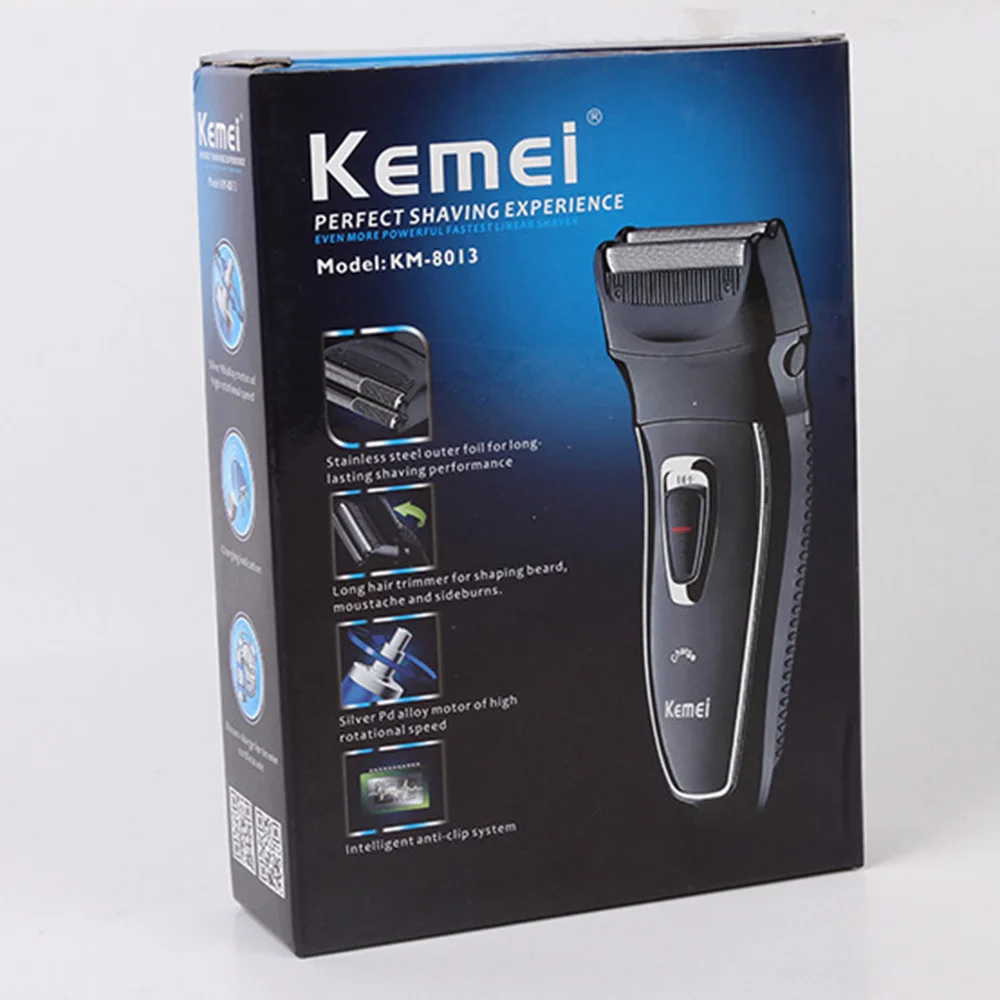 KEMEI 2 головки электробритва перезаряжаемый возвратно-поступательный электронный станок для бритья роторный триммер для волос уход за лицом бритва KM-8013