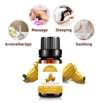 

Elite99 10ml Bergamot Essential Oil for Aromatherapy Relieve Stress Help Sleeping Essential Oils Skin Care Massage Body Oil
