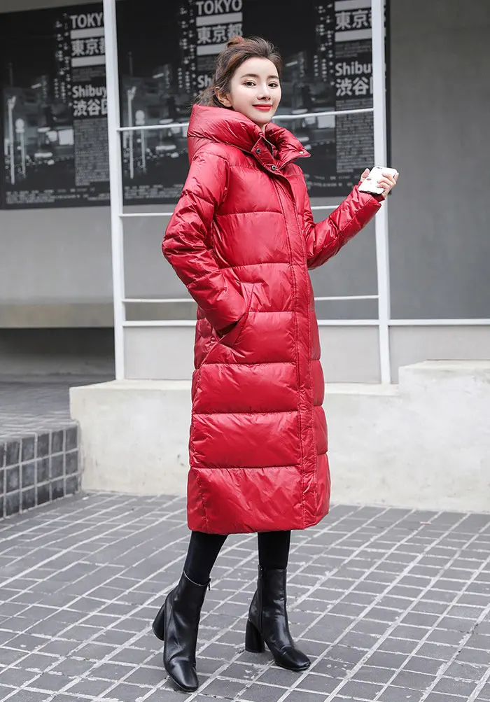 90% белый утиный пуховик женская зимняя куртка длинное плотное пальто для женщин с капюшоном пуховая парка Теплая женская одежда водонепроницаемая
