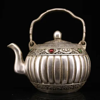 

wedding decoration all copper handmade gems inlaid with gilt silver Lifting Pumpkin flagon kettle