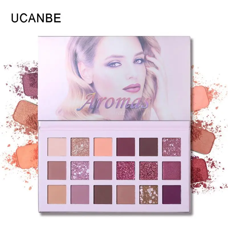 18 Color Nude Eyeshadow Palette Shimmer Pigmented Matte Glitter Eye Shadow Eyeshadow Palette With Mirror Makeup Palette TSLM1