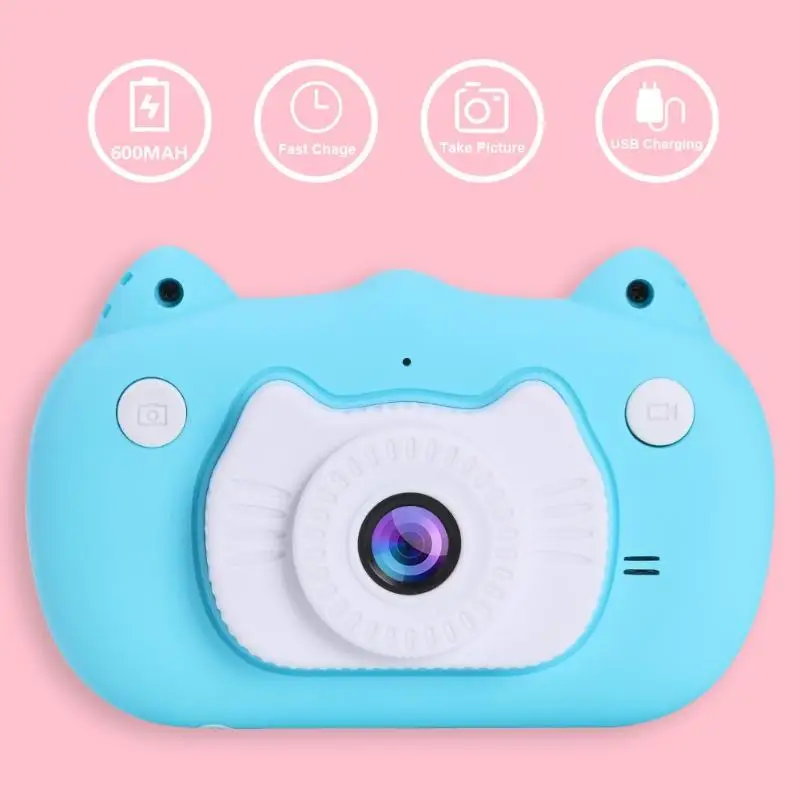 Children Digital Mini Camera 1080P HD Screen Camera Video Recorder Camcorder 12 Million Pixel Dual Lens Kids Cartoon Cute Camera