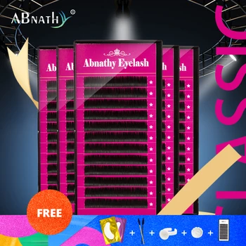 

Abnathy 5Cases/Lot JBCD CURL 12rows Individual Volume Classic Eyelashes Faux Mink Eyelashes Extension Artificial False Lashes