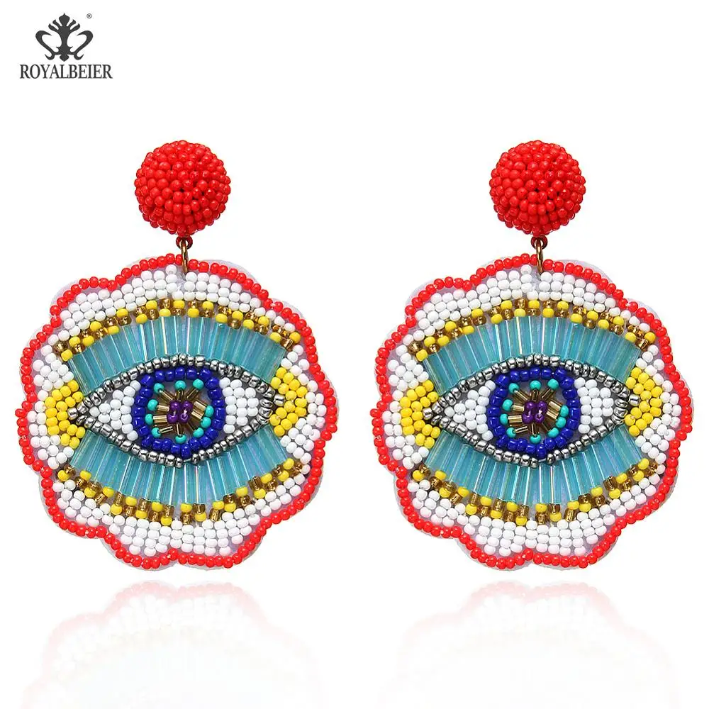 Bohemia Earrings ROYALBEIER Дизайн Свадебные Украшения Корейский Падение Мотаться Серьги для Женщин Серьги Листьев Кулон Boho Ювелирные - Окраска металла: Bohemia Earrings