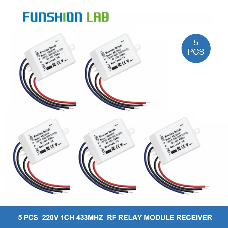 FUNSHION 5 шт. 433 92 МГц беспроводной переключатель универсальный AC 85 265V CH пульт