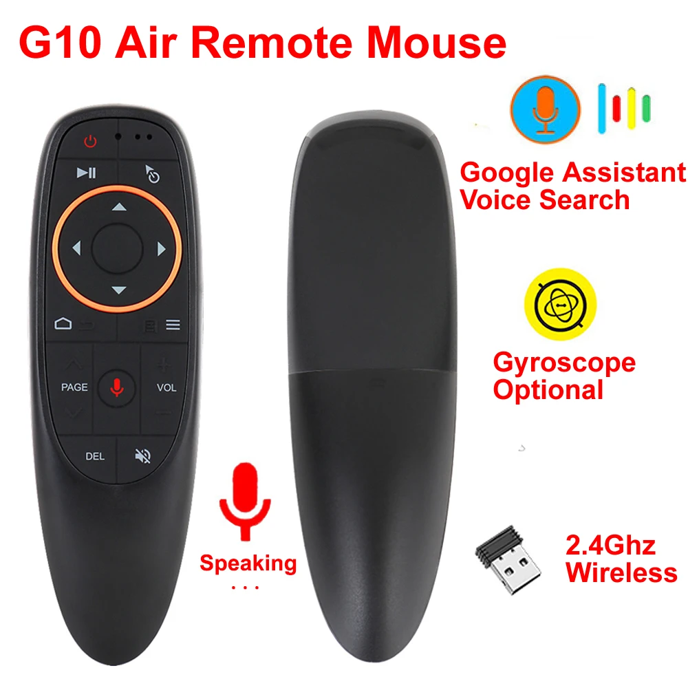 G10 Voice Air Mouse 2.4Ghz Senza Fili Di Voce Di Controllo Remoto Di Apprendimento Ir 6-Axis Giroscopio Per La Ricerca Vocale Di Per Android Tv Box Pc