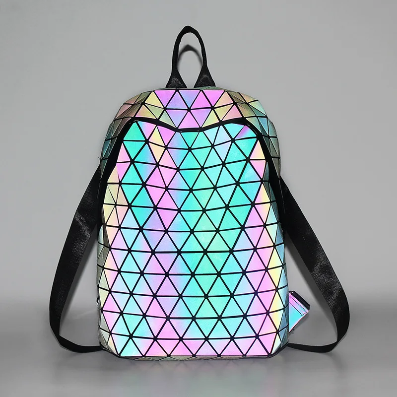 

Classic Rhombus WOMEN'S Bag Backpack Trend of Fashion Geometry Laser Bag Backpack Laser Bag