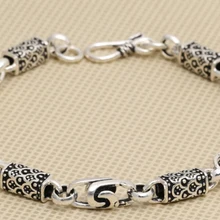 925 пробы серебряный дракон чешуя звено цепи браслет для мужчин женщин ювелирные изделия 21 см A2739