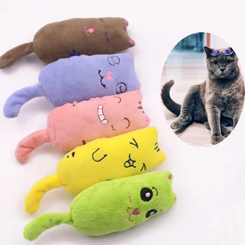 

Cat Teeth Grinding Toys Plush Cat Tail Catnip Toys Kitten Funny Interactive Pillow Claws Thumb Bite Playing Training Pet Product
