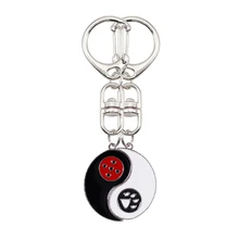 2 peça conjunto de retro chaveiro criativo joaninha pegada estilo chinês redondo tai chi pingente masculino e feminino moda jóias presentes