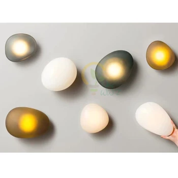 

New Design Cobblestone Wall Lamps,Living room Decorae Glass Lampshade Led Wall Lights ,Bedside bedroom Irregularity Lights