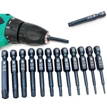 Электрический 50/100 мм длиной 1/4 дюймовые шестигранные Магнитный звездообразные насадки для отверток Набор