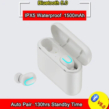 

Mini Tws Bluetooth Headset Handsfree Earbuds 1500mah Power Bank Wireless Magnetic Charging Bin Earphones For All Mobile Phone