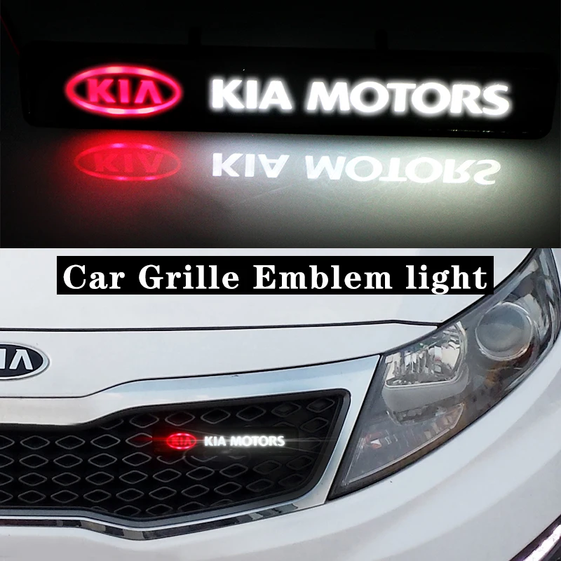 

1 Pieces ABS Chrome Front Hood Grille LED Decorative Light for KIA K2 K3 K5 Sorento Sportage R Rio Soul Cap Auto Car Accessories
