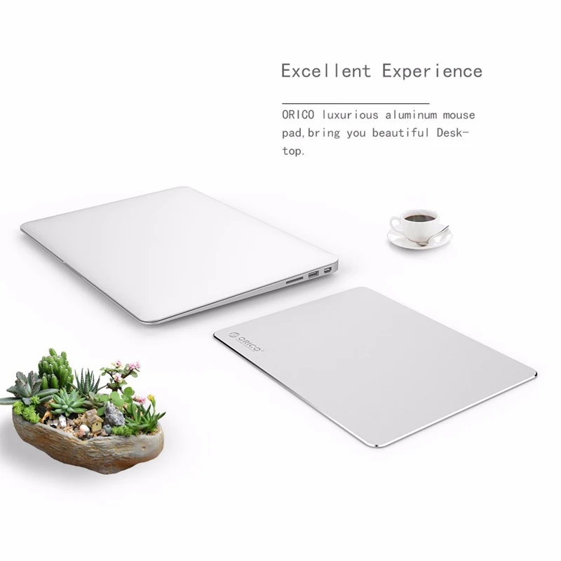 ORICO Aluminum Mouse Pad Game Durable Office Metal Computer Mouse Pad Silver Aluminum Alloy+ Silicone