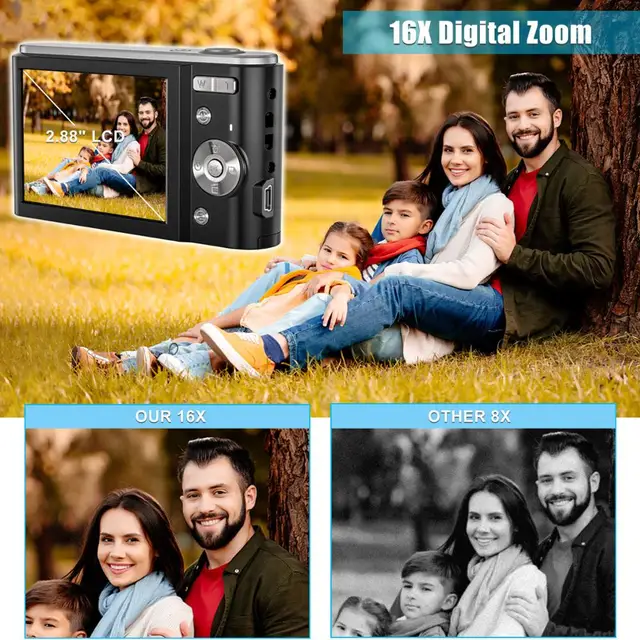 VideoSky DC32 2,88 "TFT HD мини цифровая камера 18MP 16x Zoom видеокамера Smile Capture мини камера Anti-Shake цифровая видеокамера 2