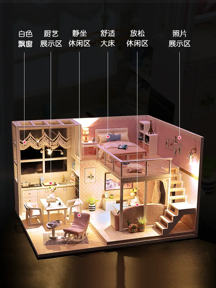 

[] D055 Dreamy Midea M-smart Hoomeda-diy House Model DIY Hut Birthday Gift Architecture Model