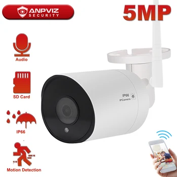 

Anpviz 3MP/5MP WIFI IP Bullet Camera Indoor/Outdoor Wirelese Security Camera One-Way Audio Built-in Mic 20~25m IR Onvif IP66