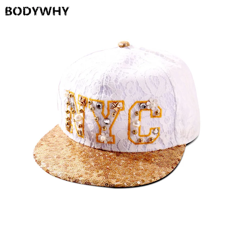 

New Style Flash Flat Along Hip Hop 3D Lettered Sequin Baseball Cap Outdoor Sunshade Fashion Rivet Man-made Diamond Beaded Hat