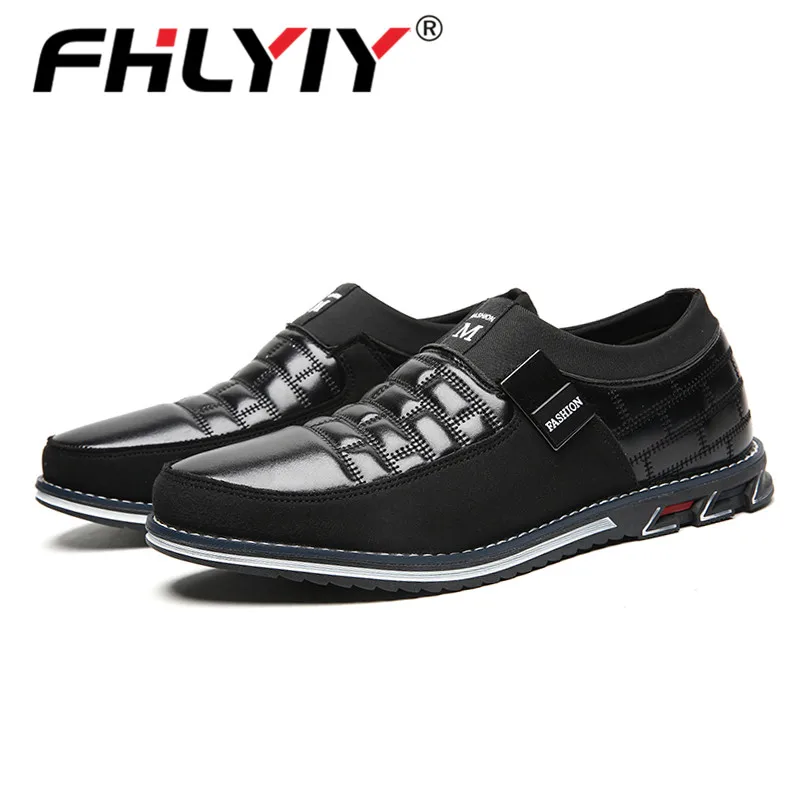 Fhlyiy/Брендовые мужские лоферы; зимняя короткая плюшевая обувь; удобные мужские мокасины года; мужские лоферы без шнуровки; черная обувь для вождения; большие размеры