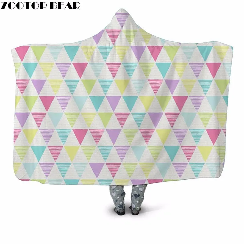 3D Print Inverted Triangle Lighter Hooded blanket Office Scattering Petals WhiteDream Girls Diamond Fashion Plush | Дом и сад